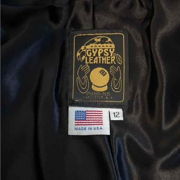 Black/Cream Fringe Rare Leather Jacket and Chaps. Excellent condition. Sz Medium - Picture 16 of 16